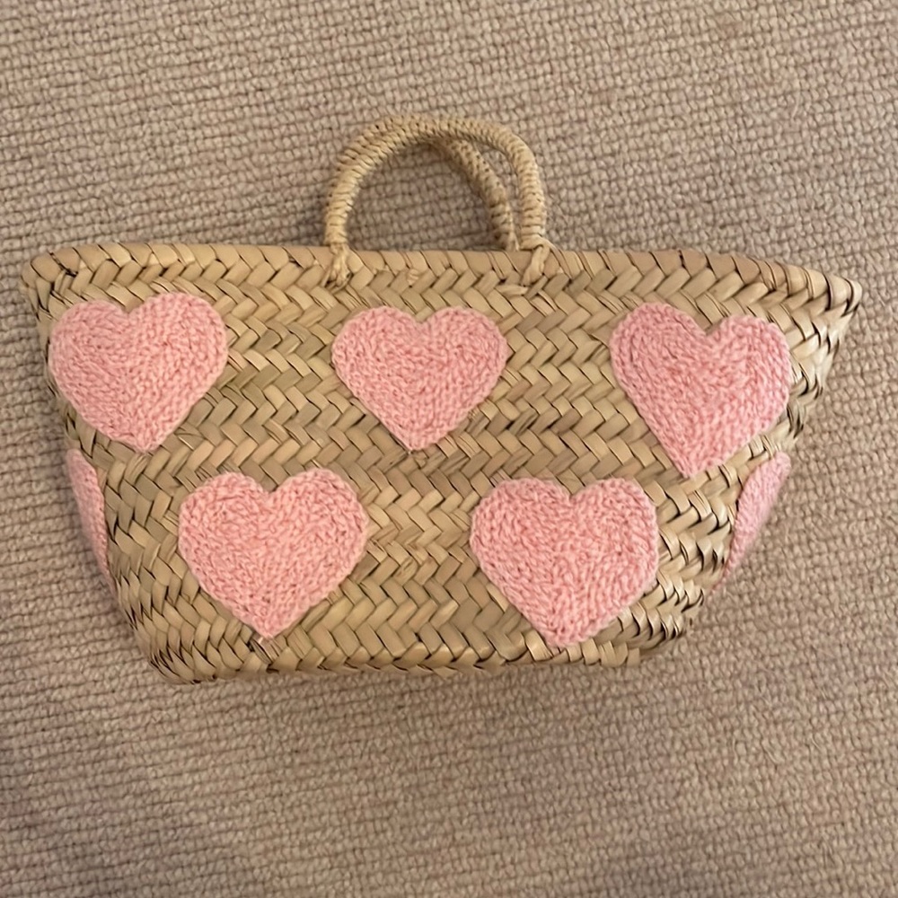 LoveShackFancy Heart straw bag. NWT